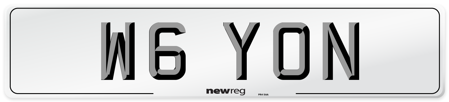 W6 YON Number Plate from New Reg